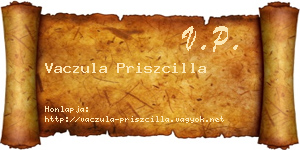 Vaczula Priszcilla névjegykártya